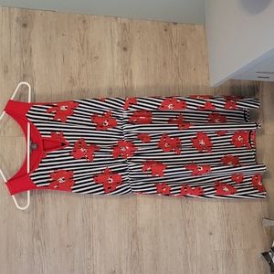 Red/navy dress